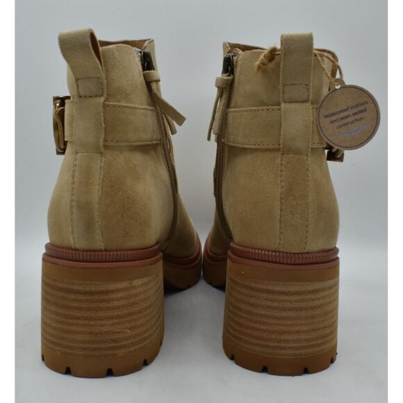 Sofft Womens Size 9.5 Jenine Lennox Tan Suede Zip Block Heel Ankle Boots Shoes - Picture 8 of 15